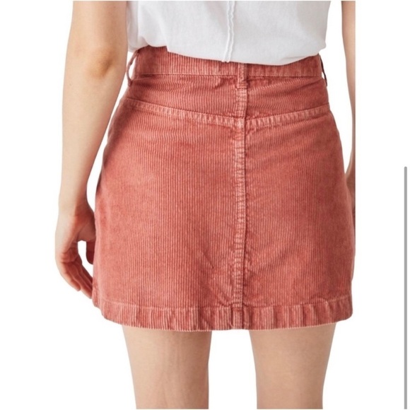Free People Ray Corduroy Mini Skirt in Myrrh Size 4 - Picture 4 of 8